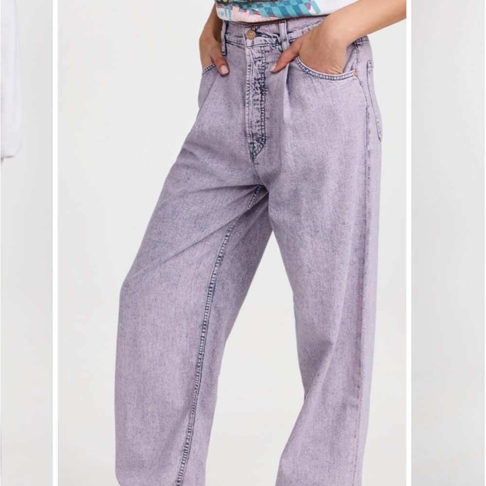 Mother Denim Snacks Pleated Fun Dip Paddle Silver Pink - size 25